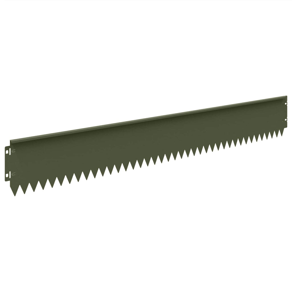vidaXL Krawężnik do trawnika 10 pcs 103 x 15 cm Stal Oliwkowy zielony