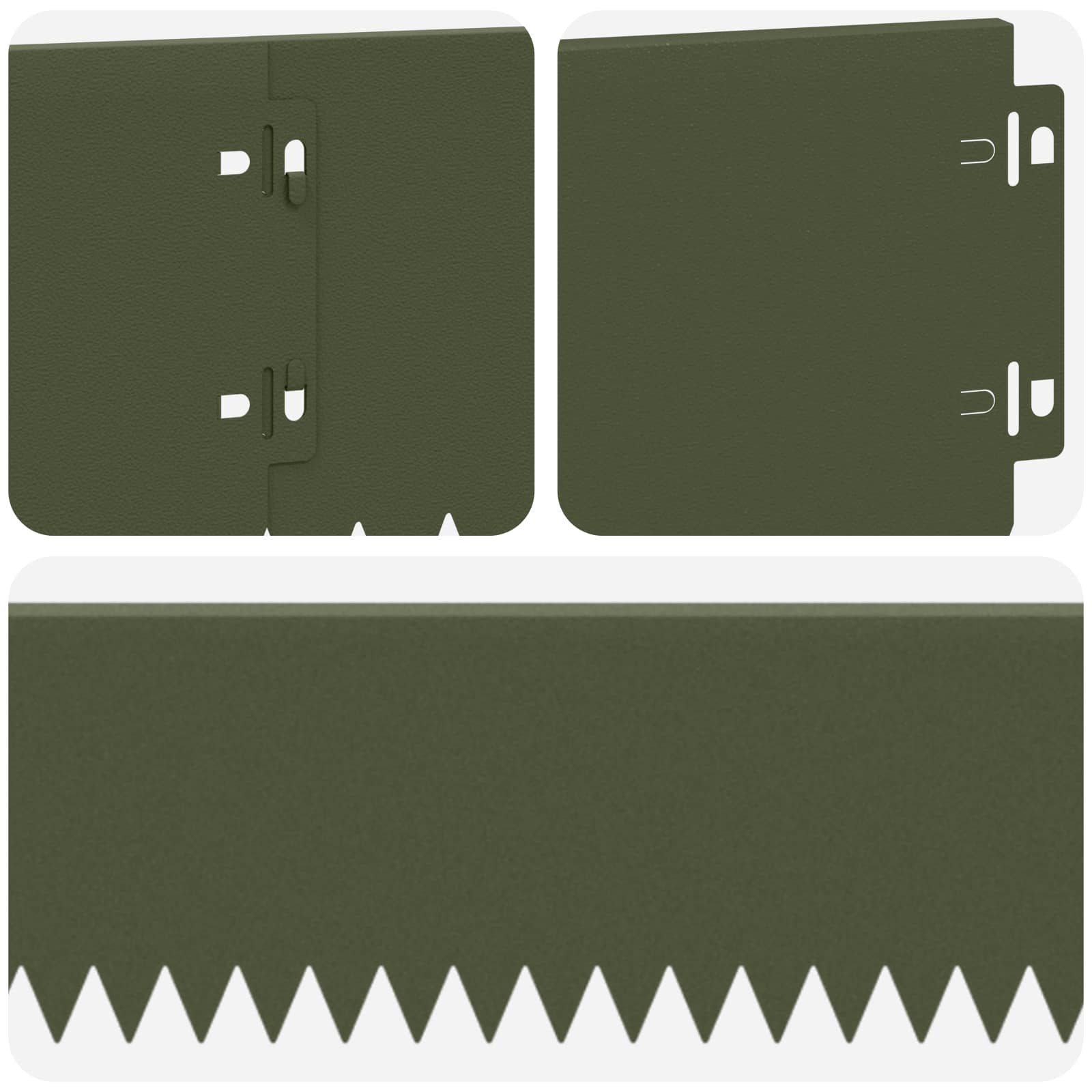 vidaXL Krawężnik do trawnika 20 pcs 103 x 15 cm Stal Oliwkowy zielony