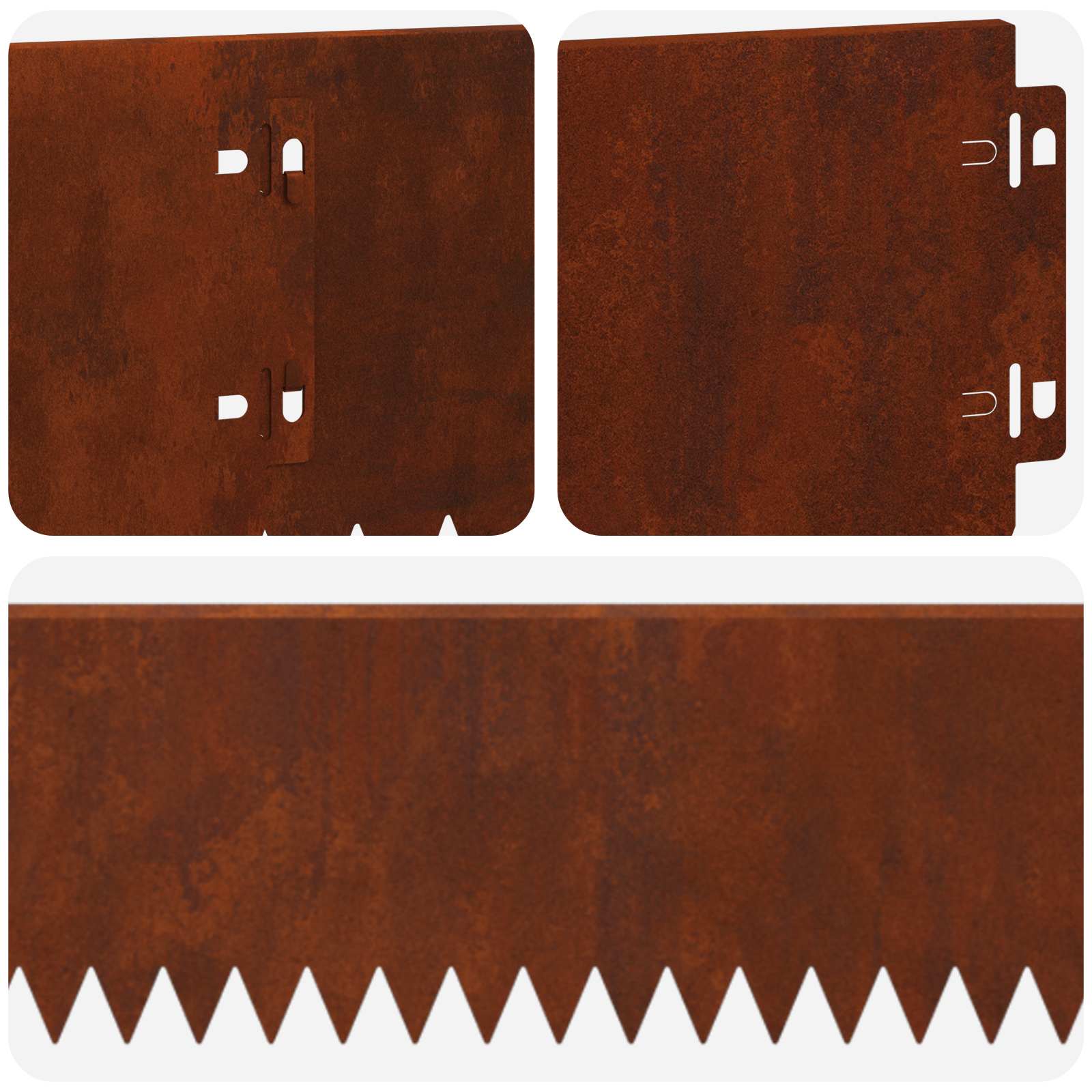 vidaXL Krawężnik do trawnika 10 pcs 103 x 15 cm Stal Rdzawy