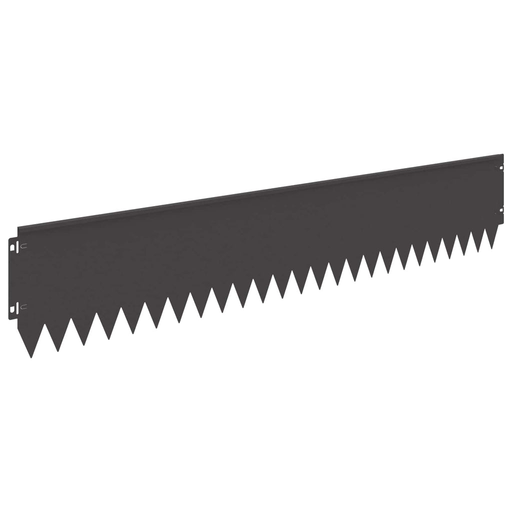 vidaXL Krawężnik do trawnika 10 pcs 103 x 20 cm Stal Czarny