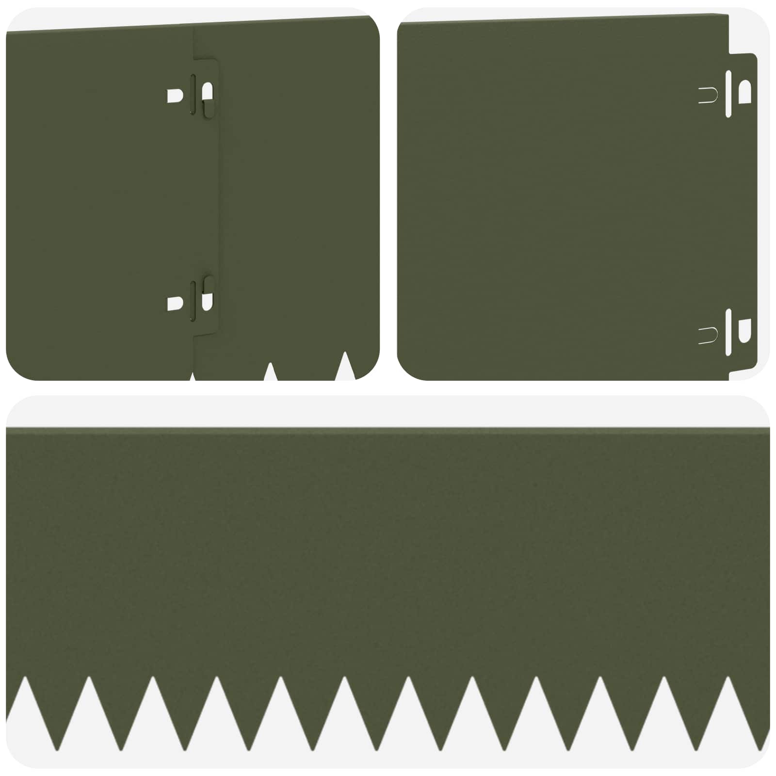 vidaXL Krawężnik do trawnika 20 pcs 103 x 20 cm Stal Oliwkowy zielony
