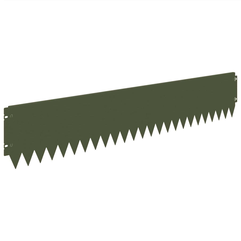 vidaXL Krawężnik do trawnika 20 pcs 103 x 20 cm Stal Oliwkowy zielony