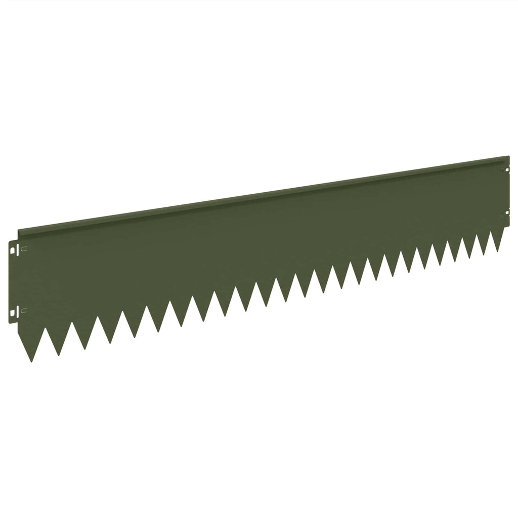 vidaXL Krawężnik do trawnika 20 pcs 103 x 20 cm Stal Oliwkowy zielony