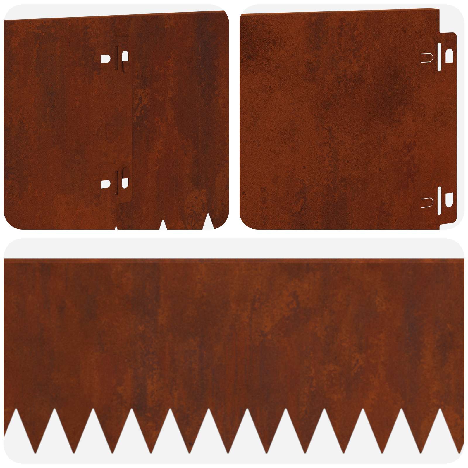 vidaXL Krawężnik do trawnika 10 pcs 103 x 20 cm Stal Rdzawy