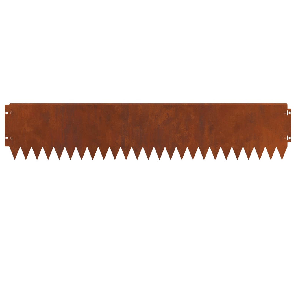 vidaXL Krawężnik do trawnika 10 pcs 103 x 20 cm Stal Rdzawy