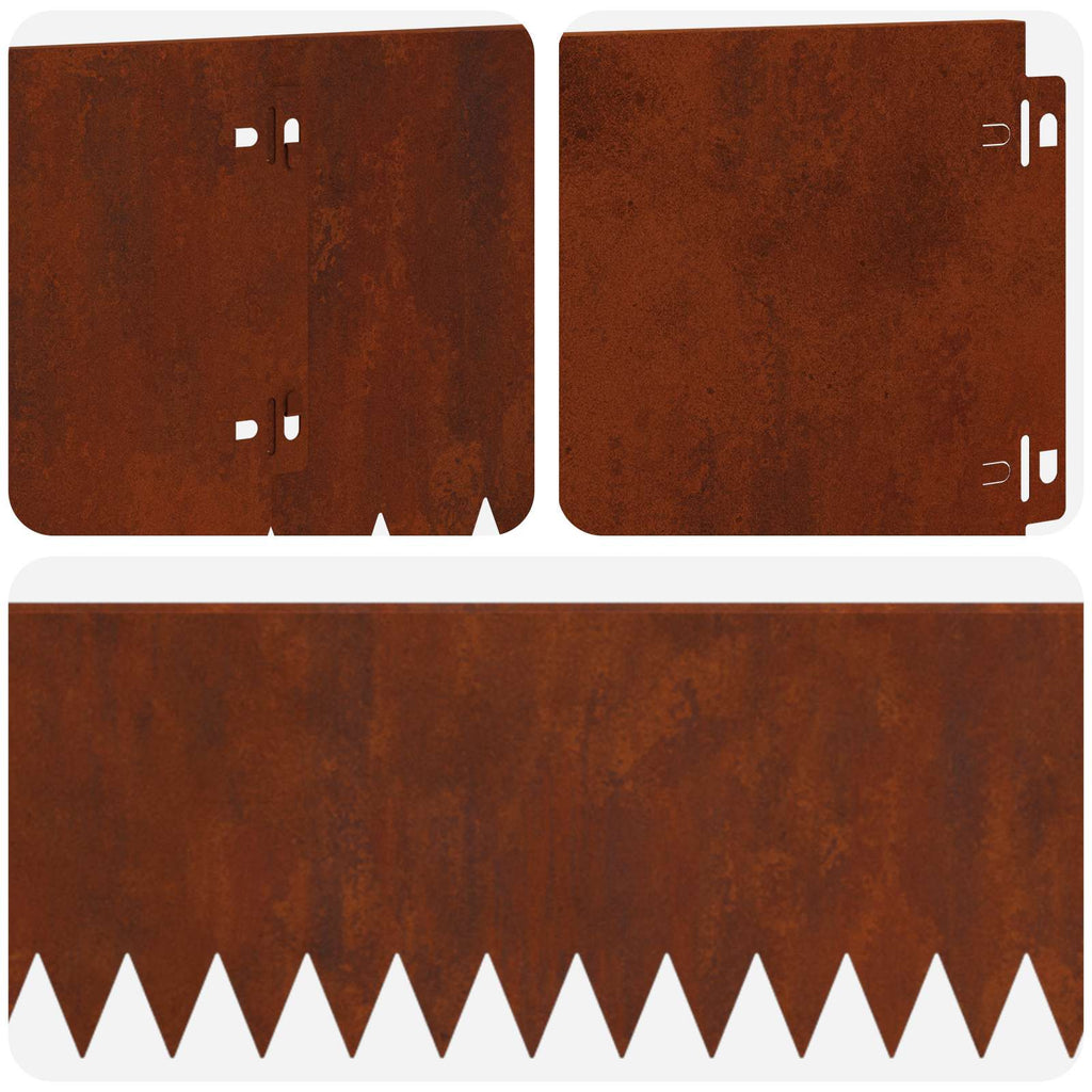 vidaXL Krawężnik do trawnika 20 pcs 103 x 20 cm Stal Rdzawy