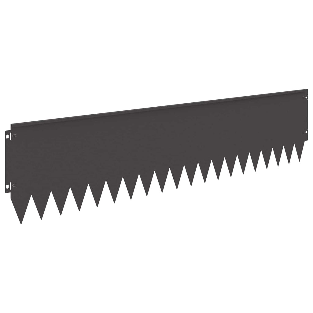 vidaXL Krawężnik do trawnika 10 pcs 103 x 25 cm Stal Czarny
