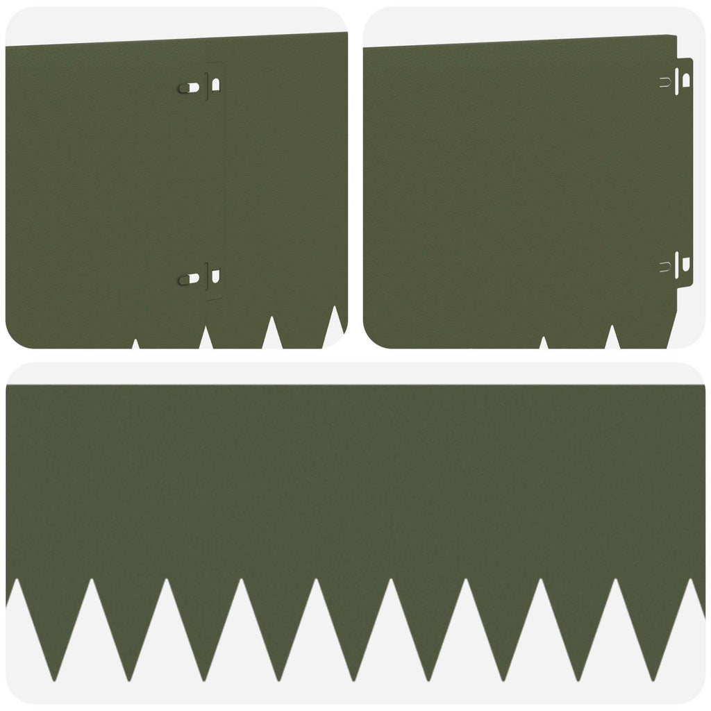 vidaXL Krawężnik do trawnika 10 pcs 103 x 25 cm Stal Oliwkowy zielony