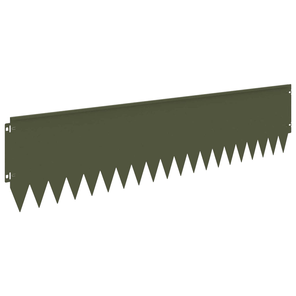 vidaXL Krawężnik do trawnika 10 pcs 103 x 25 cm Stal Oliwkowy zielony