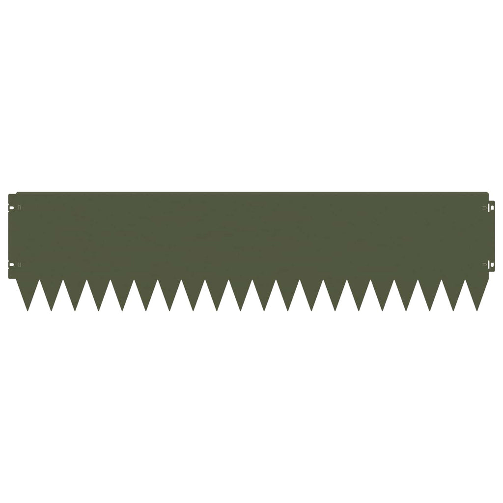vidaXL Krawężnik do trawnika 10 pcs 103 x 25 cm Stal Oliwkowy zielony
