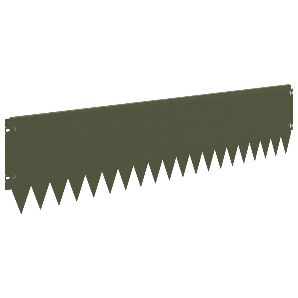 vidaXL Krawężnik do trawnika 20 pcs 103 x 25 cm Stal Oliwkowy zielony
