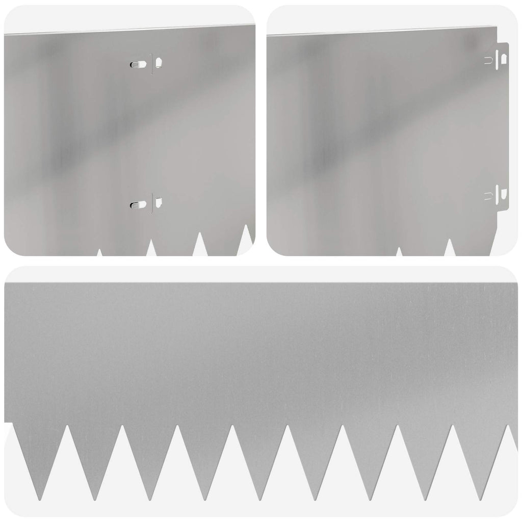 vidaXL Krawężnik do trawnika 10 pcs 103 x 25 cm Stal srebrny