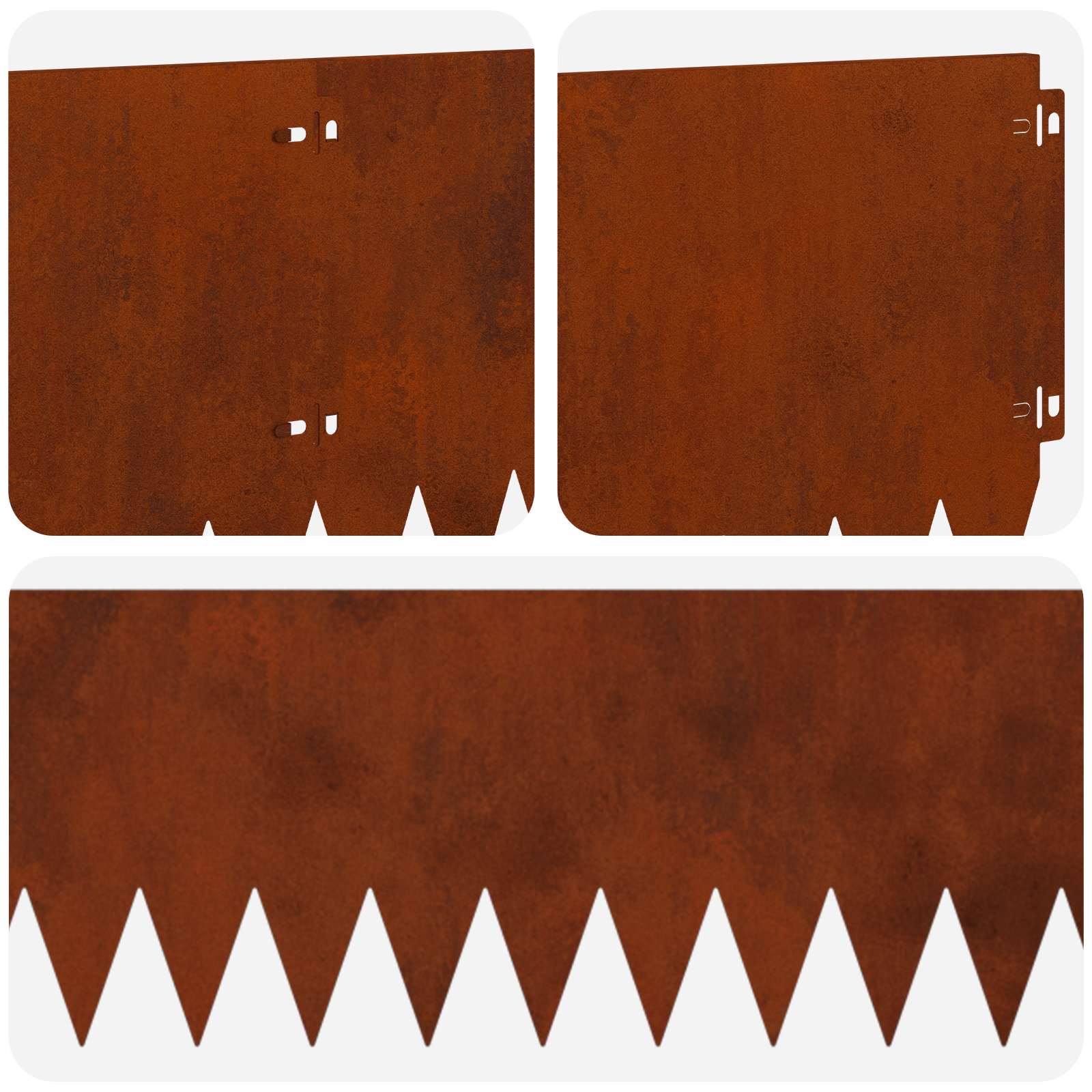 vidaXL Krawężnik do trawnika 10 pcs 103 x 25 cm Stal Rdzawy