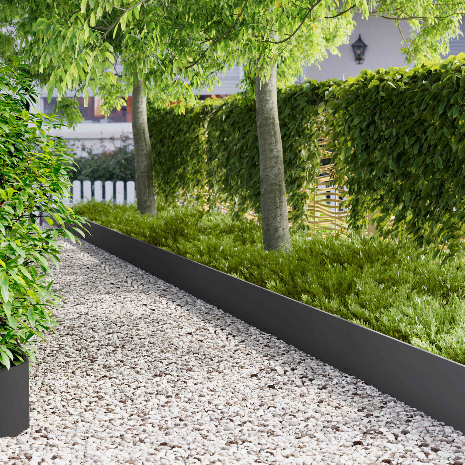 vidaXL Krawężnik do trawnika 20 pcs 103 x 30 cm Stal Czarny
