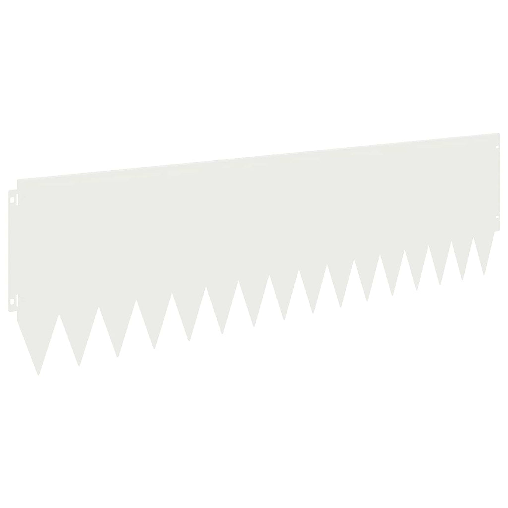 vidaXL Krawężnik do trawnika 10 pcs 103 x 30 cm Stal Biały