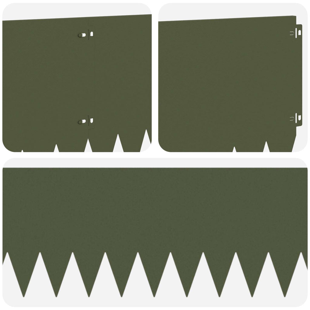 vidaXL Krawężnik do trawnika 10 pcs 103 x 30 cm Stal Oliwkowy zielony