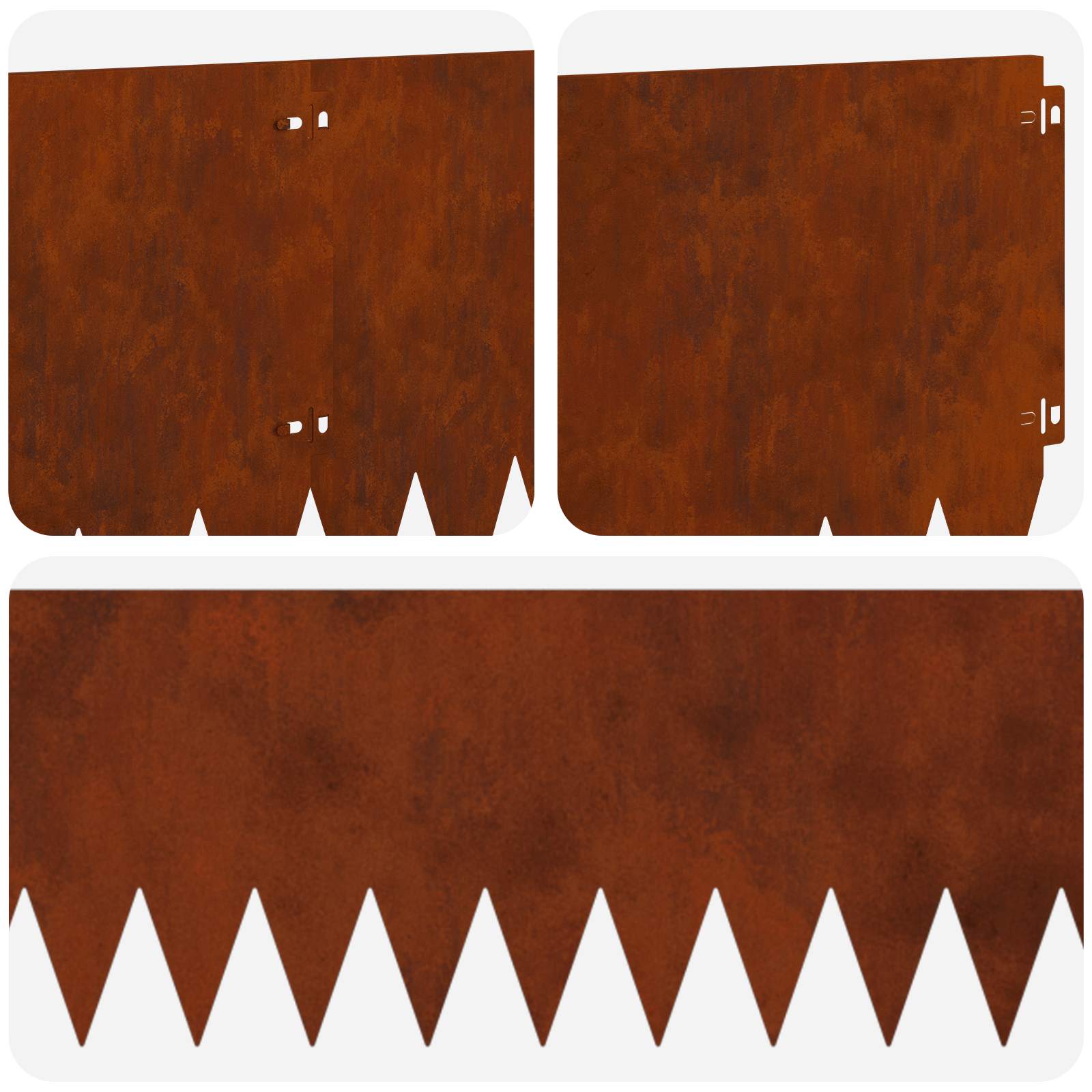 vidaXL Krawężnik do trawnika 10 pcs 103 x 30 cm Stal Rdzawy