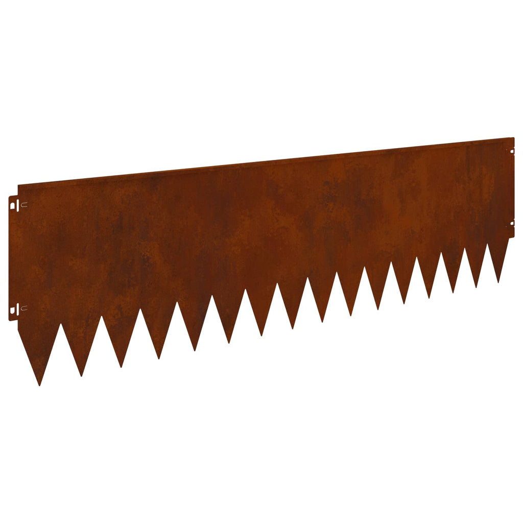 vidaXL Krawężnik do trawnika 10 pcs 103 x 30 cm Stal Rdzawy