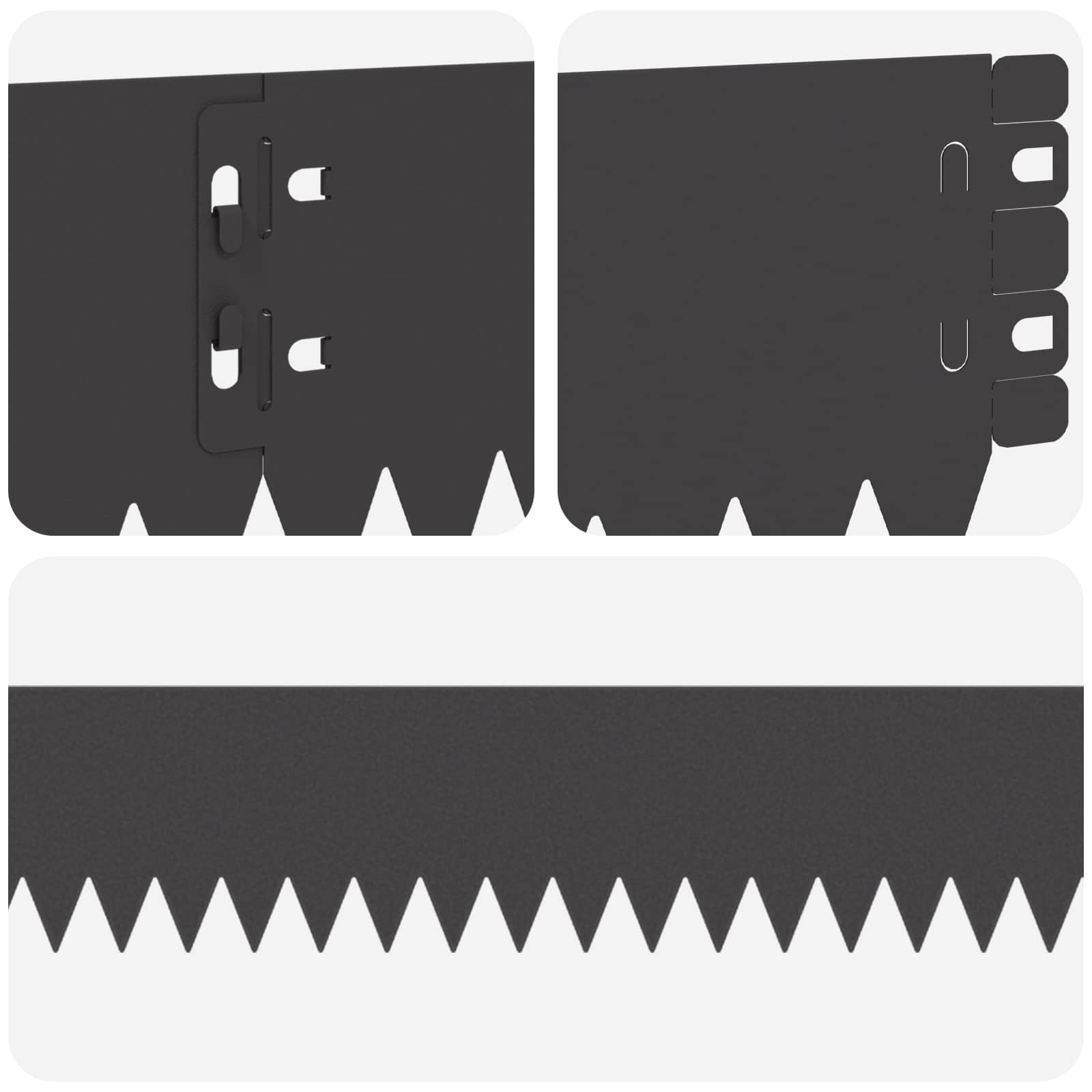 vidaXL Krawężnik do trawnika 20 pcs 103 x 10 cm Stal Czarny