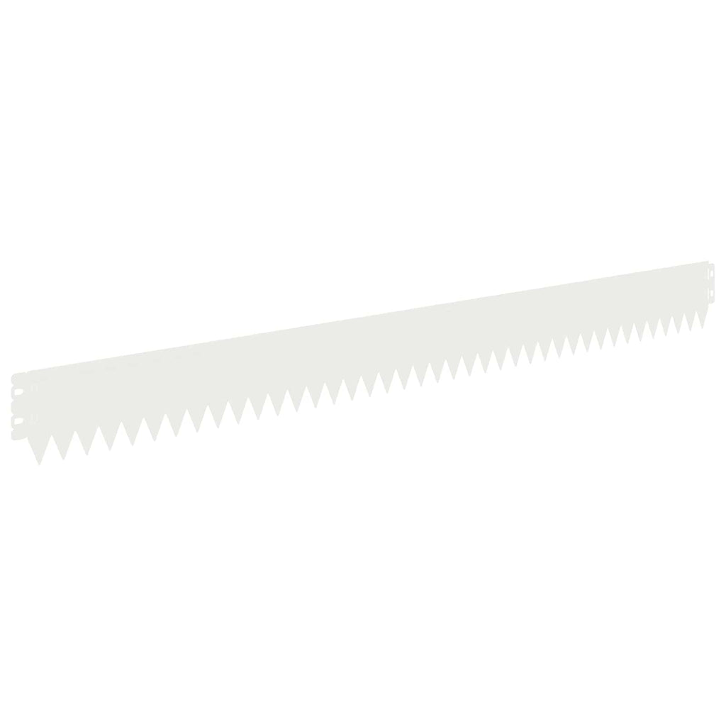 vidaXL Krawężnik do trawnika 10 pcs 103 x 10 cm Stal Biały