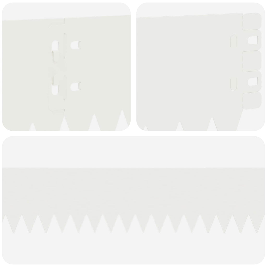 vidaXL Krawężnik do trawnika 50 pcs 103 x 10 cm Stal Biały