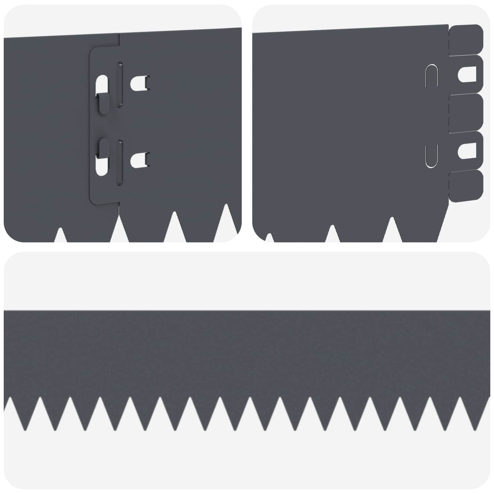 vidaXL Krawężnik do trawnika 30 pcs 103 x 10 cm Stal antracytowy