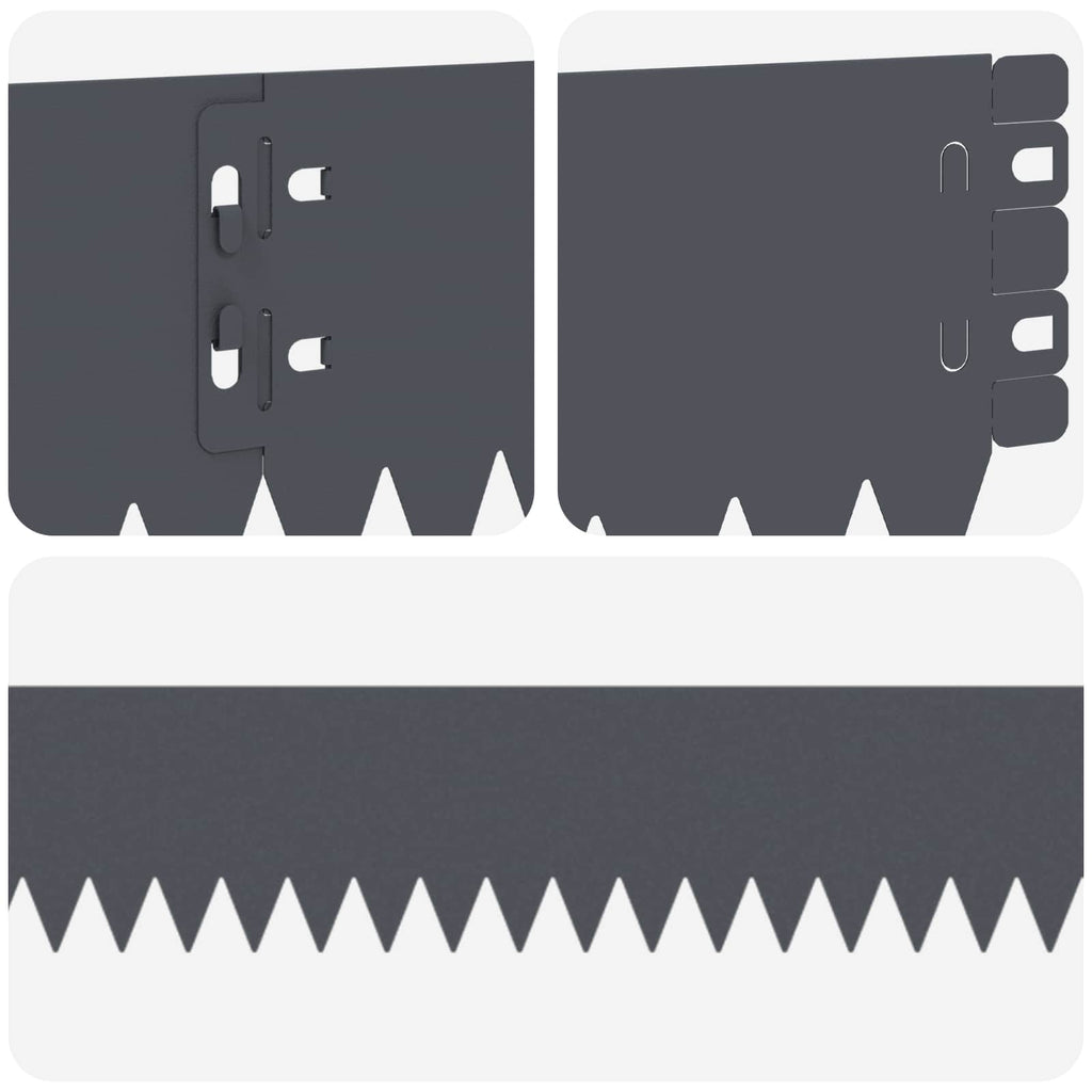 vidaXL Krawężnik do trawnika 50 pcs 103 x 10 cm Stal antracytowy