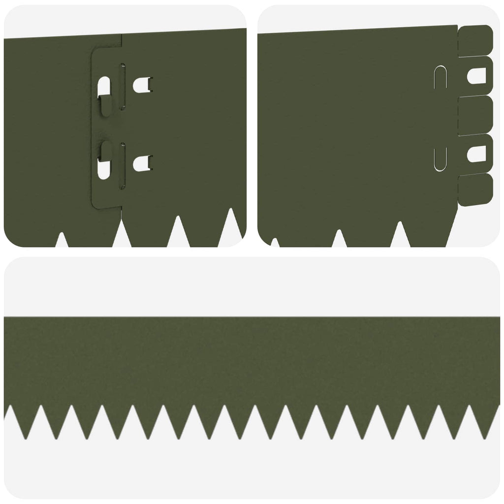 vidaXL Krawężnik do trawnika 10 pcs 103 x 10 cm Stal Oliwkowy zielony