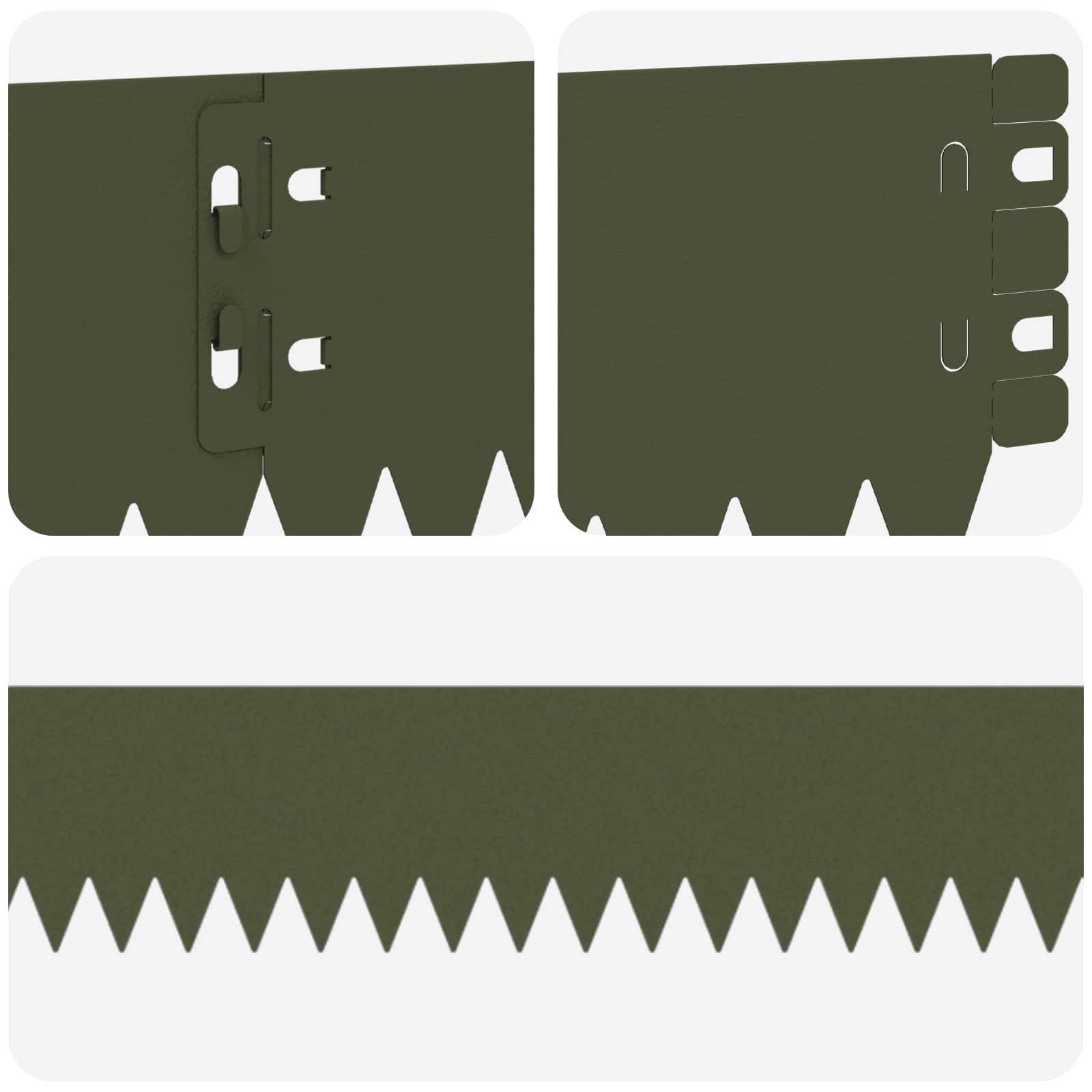 vidaXL Krawężnik do trawnika 30 pcs 103 x 10 cm Stal Oliwkowy zielony