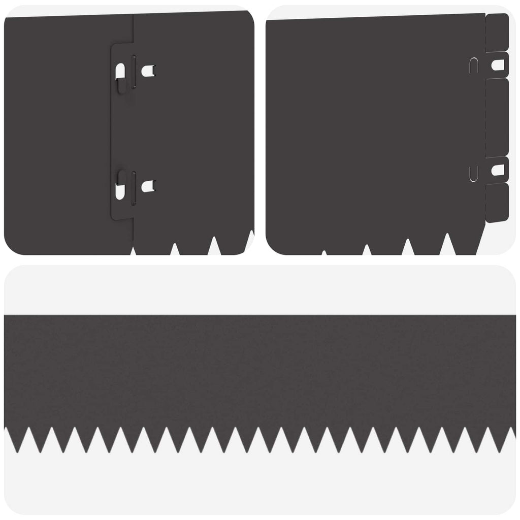 vidaXL Krawężnik do trawnika 10 pcs 103 x 15 cm Stal Czarny