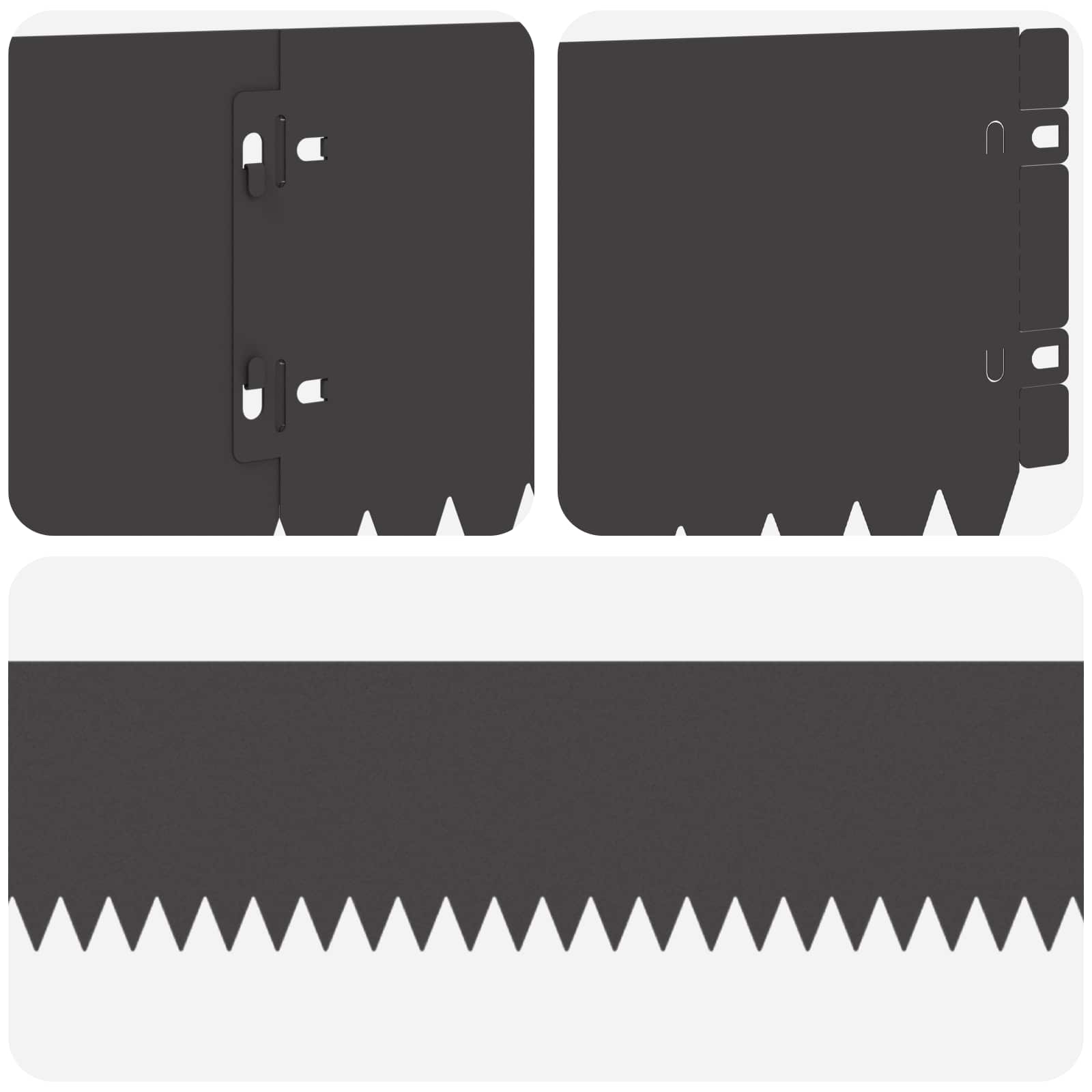 vidaXL Krawężnik do trawnika 30 pcs 103 x 15 cm Stal Czarny