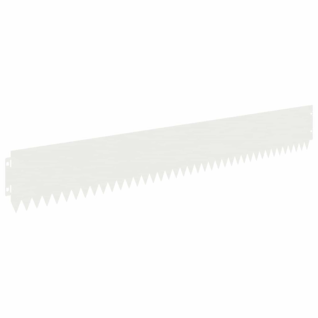 vidaXL Krawężnik do trawnika 10 pcs 103 x 15 cm Stal Biały