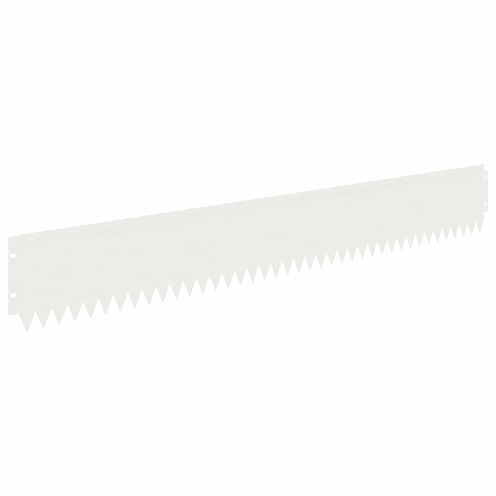 vidaXL Krawężnik do trawnika 30 pcs 103 x 15 cm Stal Biały