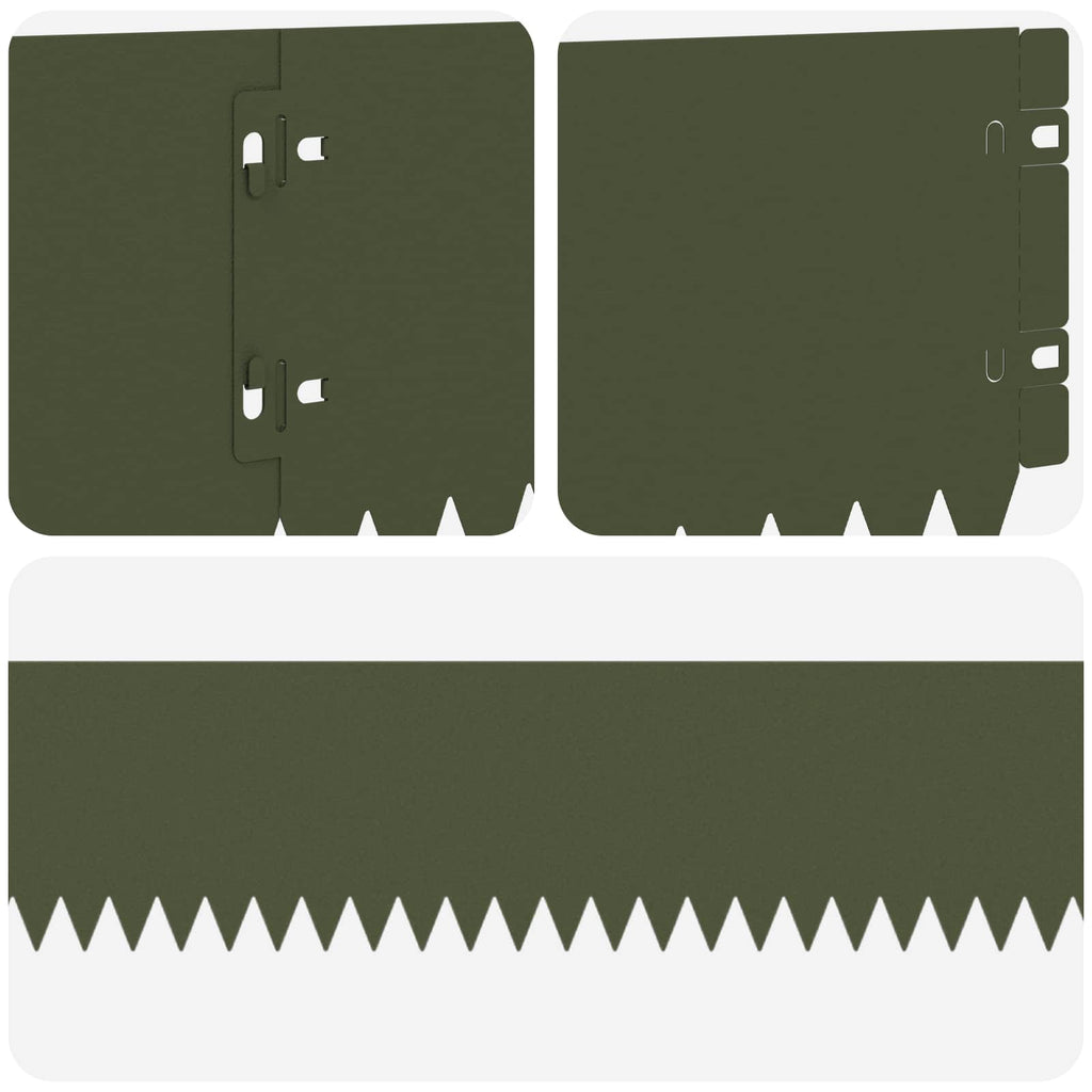 vidaXL Krawężnik do trawnika 10 pcs 103 x 15 cm Stal Oliwkowy zielony