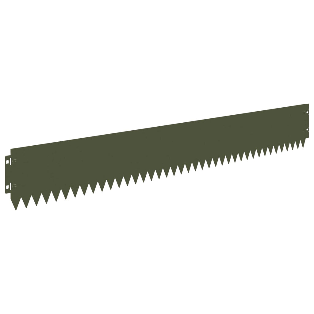 vidaXL Krawężnik do trawnika 10 pcs 103 x 15 cm Stal Oliwkowy zielony
