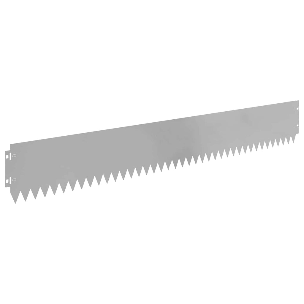 vidaXL Krawężnik do trawnika 10 pcs 103 x 15 cm Stal srebrny
