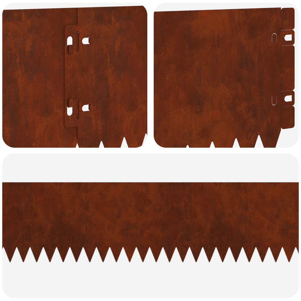 vidaXL Krawężnik do trawnika 30 pcs 103 x 15 cm Stal Rdzawy