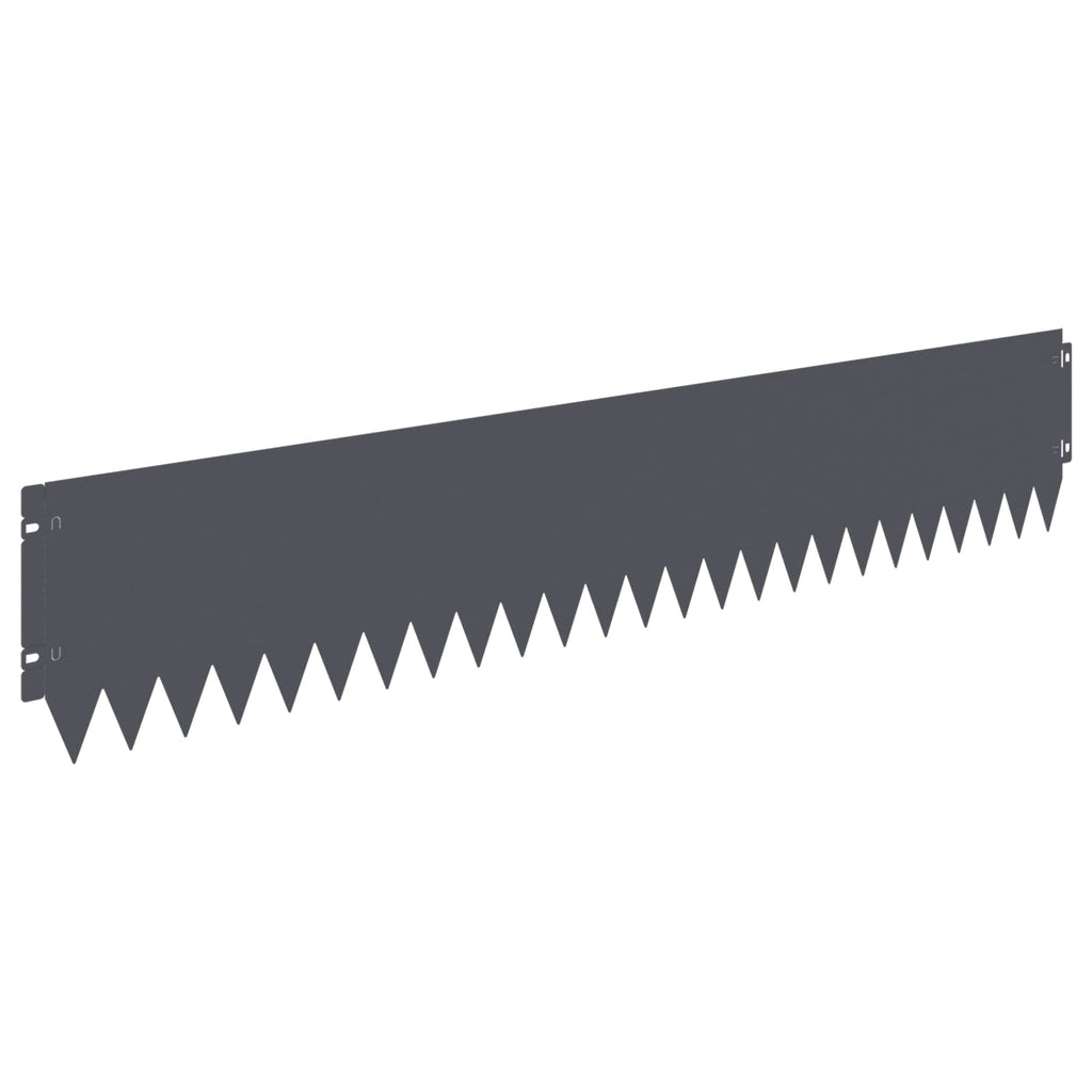 vidaXL Krawężnik do trawnika 30 pcs 103 x 20 cm Stal antracytowy