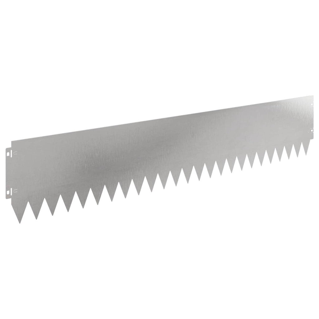 vidaXL Krawężnik do trawnika 10 pcs 103 x 20 cm Stal srebrny