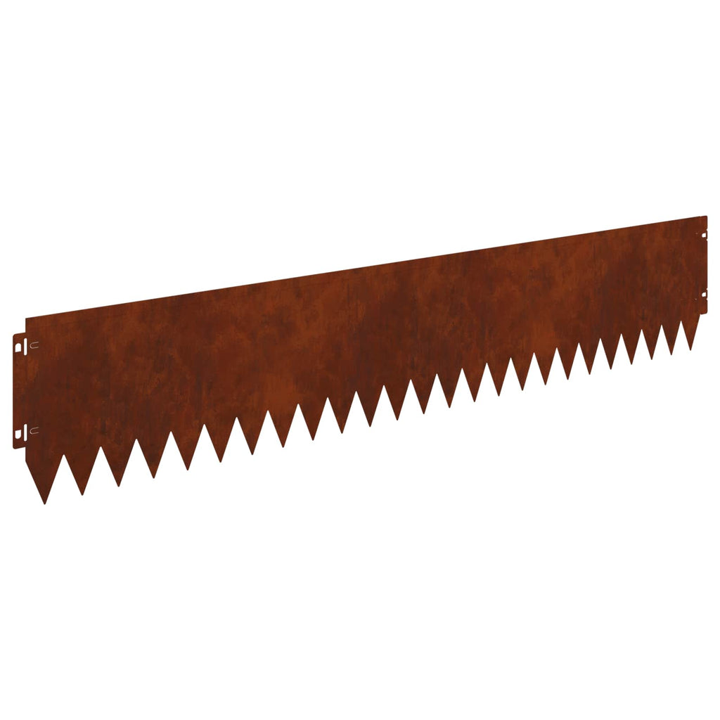 vidaXL Krawężnik do trawnika 10 pcs 103 x 20 cm Stal Rdzawy