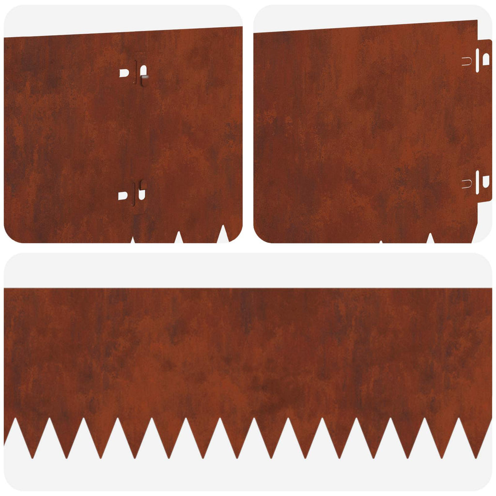 vidaXL Krawężnik do trawnika 20 pcs 103 x 20 cm Stal Rdzawy