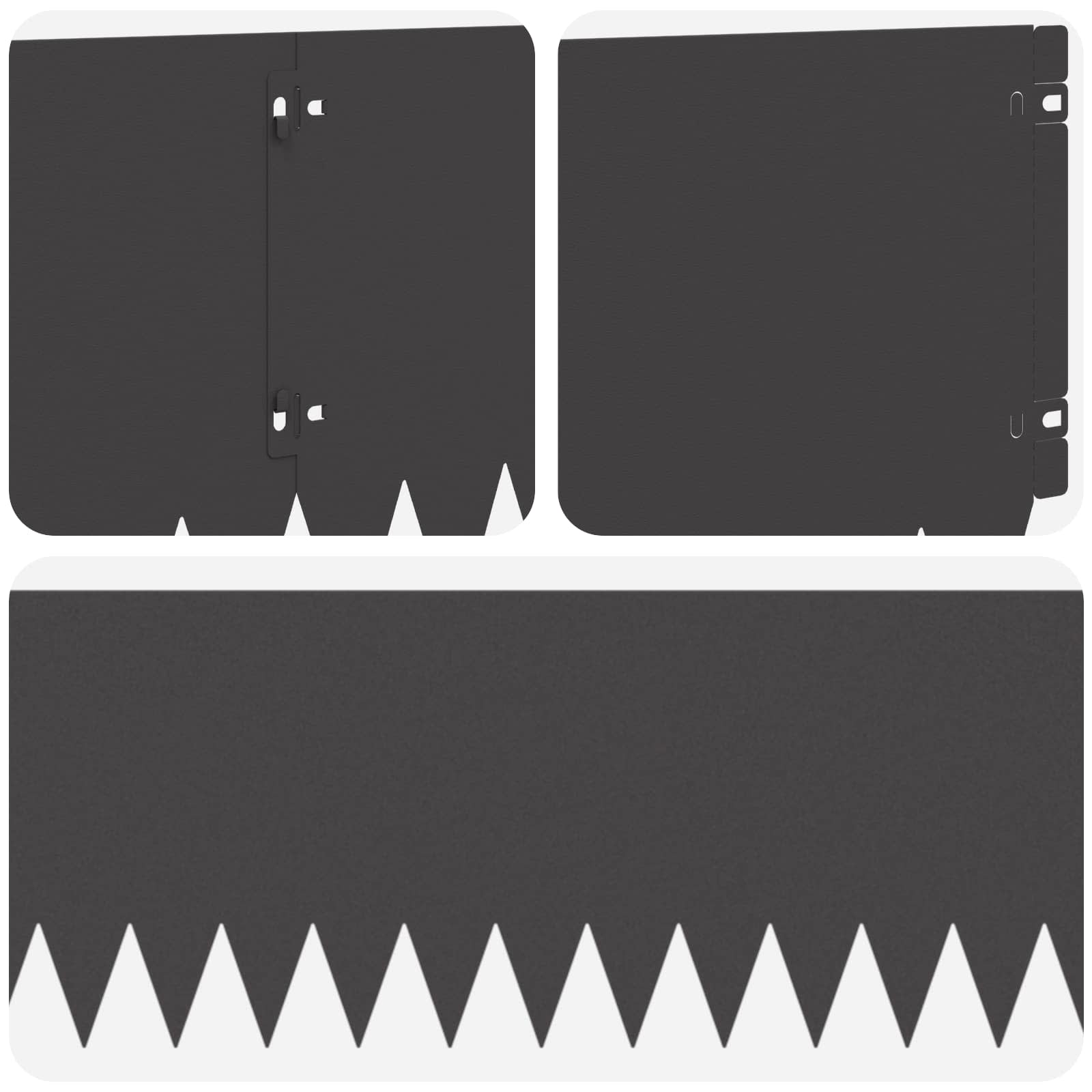 vidaXL Krawężnik do trawnika 10 pcs 103 x 25 cm Stal Czarny