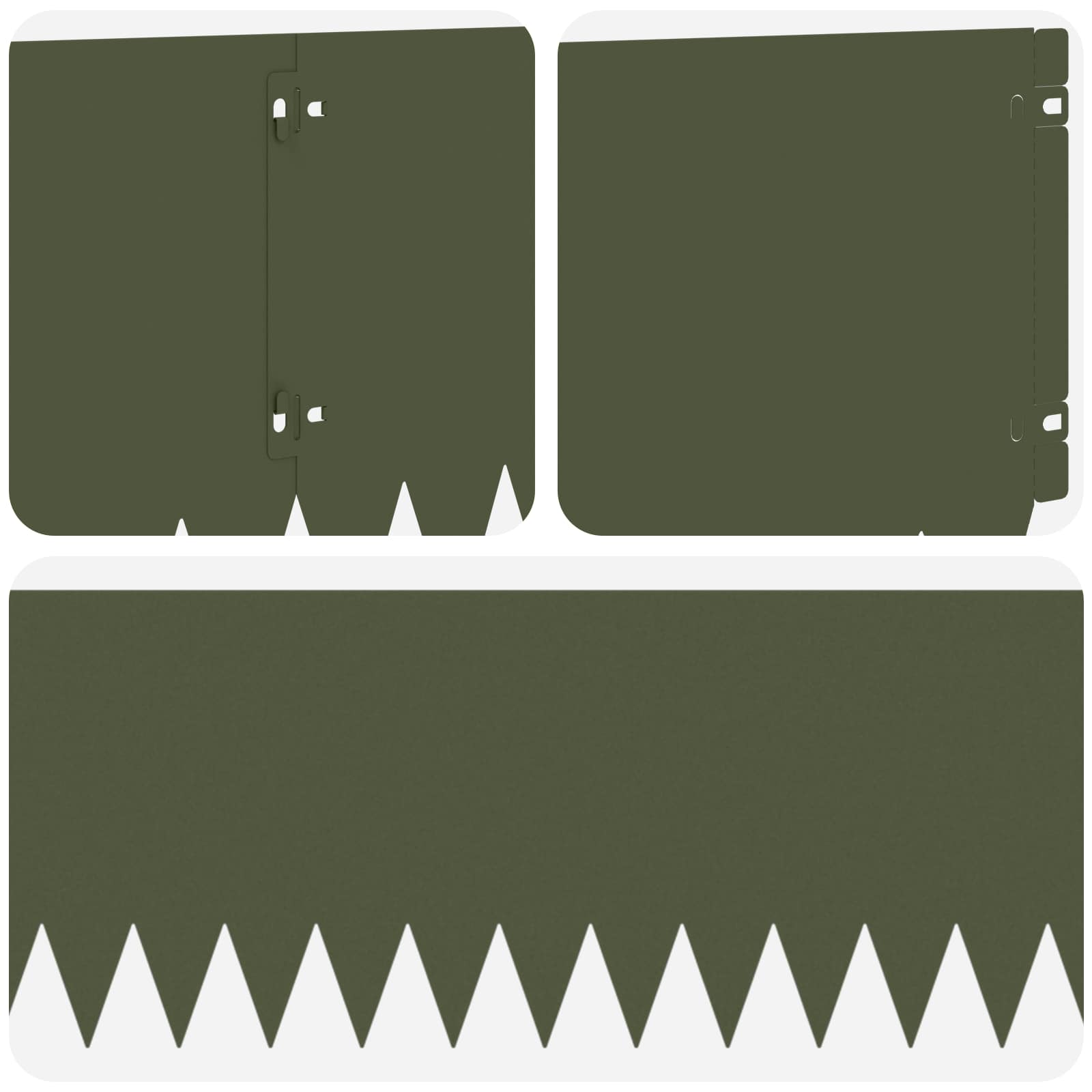 vidaXL Krawężnik do trawnika 10 pcs 103 x 25 cm Stal Oliwkowy zielony