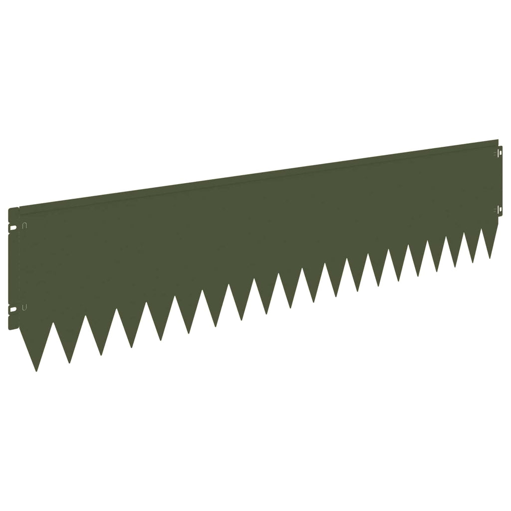 vidaXL Krawężnik do trawnika 20 pcs 103 x 25 cm Stal Oliwkowy zielony