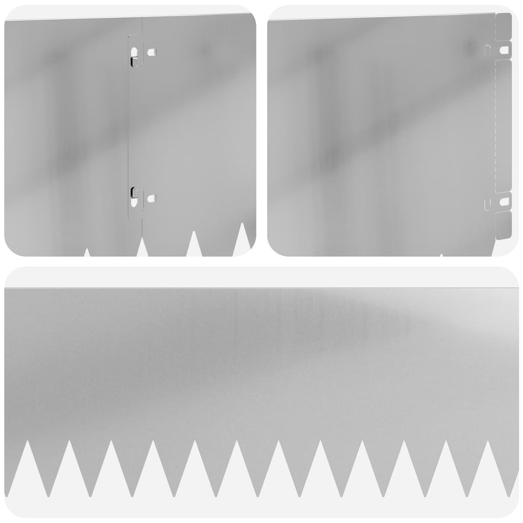 vidaXL Krawężnik do trawnika 10 pcs 103 x 25 cm Stal srebrny