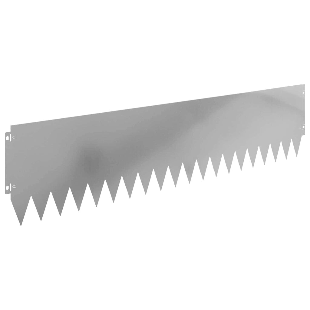 vidaXL Krawężnik do trawnika 10 pcs 103 x 25 cm Stal srebrny