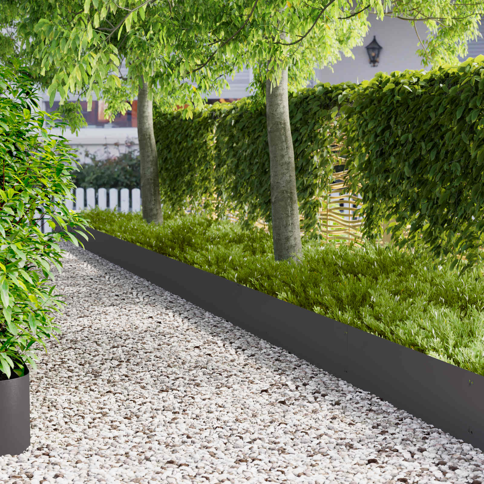 vidaXL Krawężnik do trawnika 10 szt. 103 x 30 cm Stal Czarny