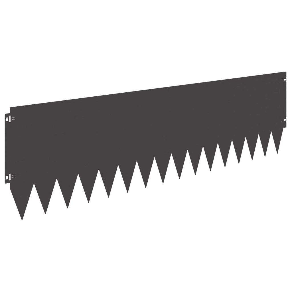 vidaXL Krawężnik do trawnika 10 szt. 103 x 30 cm Stal Czarny