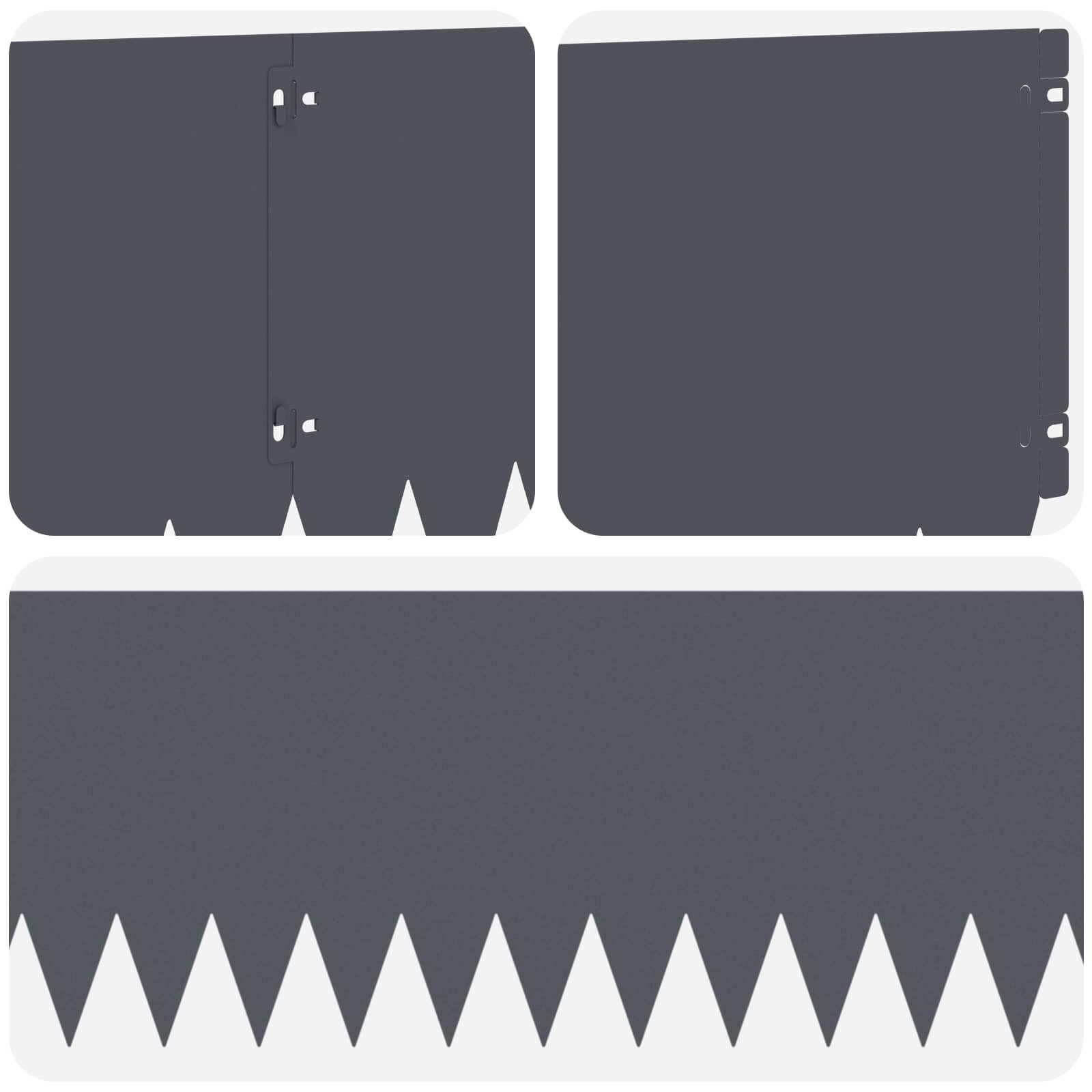 vidaXL Krawężnik do trawnika 10 pcs 103 x 30 cm Stal antracytowy