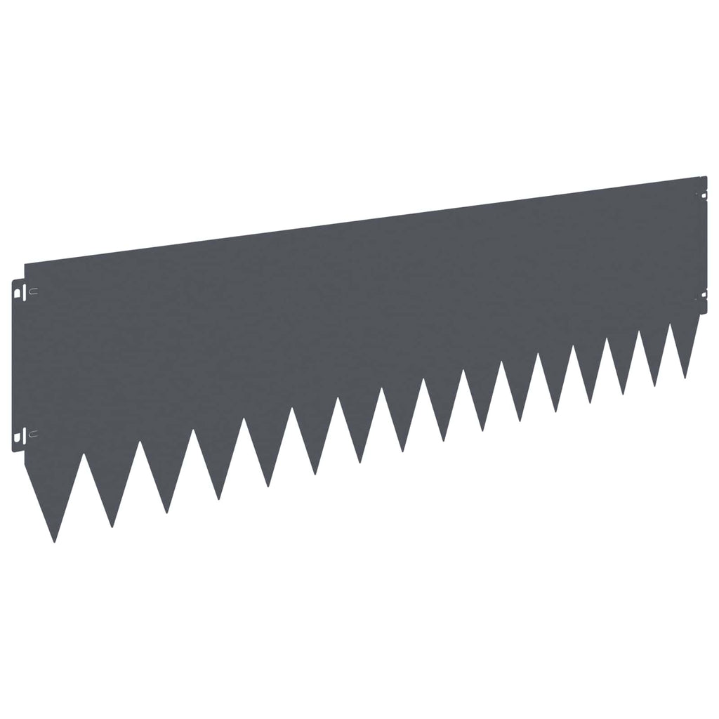 vidaXL Krawężnik do trawnika 10 pcs 103 x 30 cm Stal antracytowy